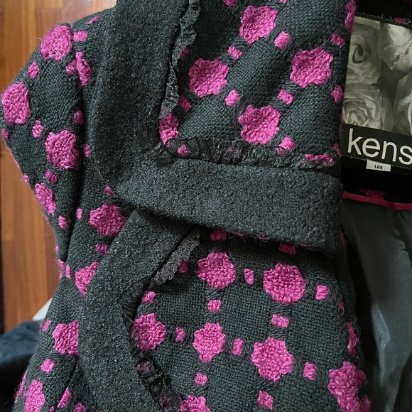 NWT Kensie coat with lace trim and bow on back size large - Picture 11 of 13